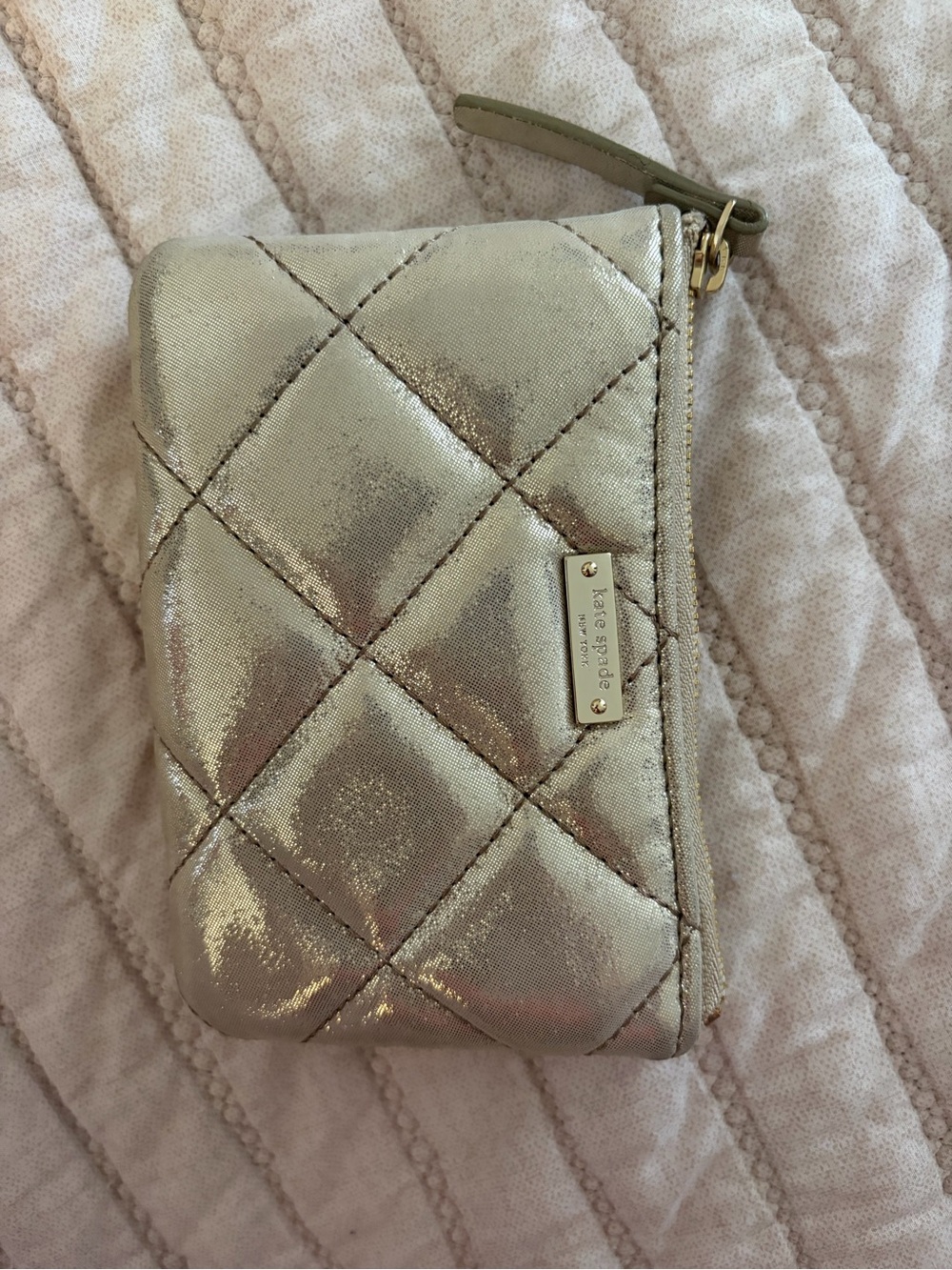 Kate Spade Quilted Metallic Card Wallet